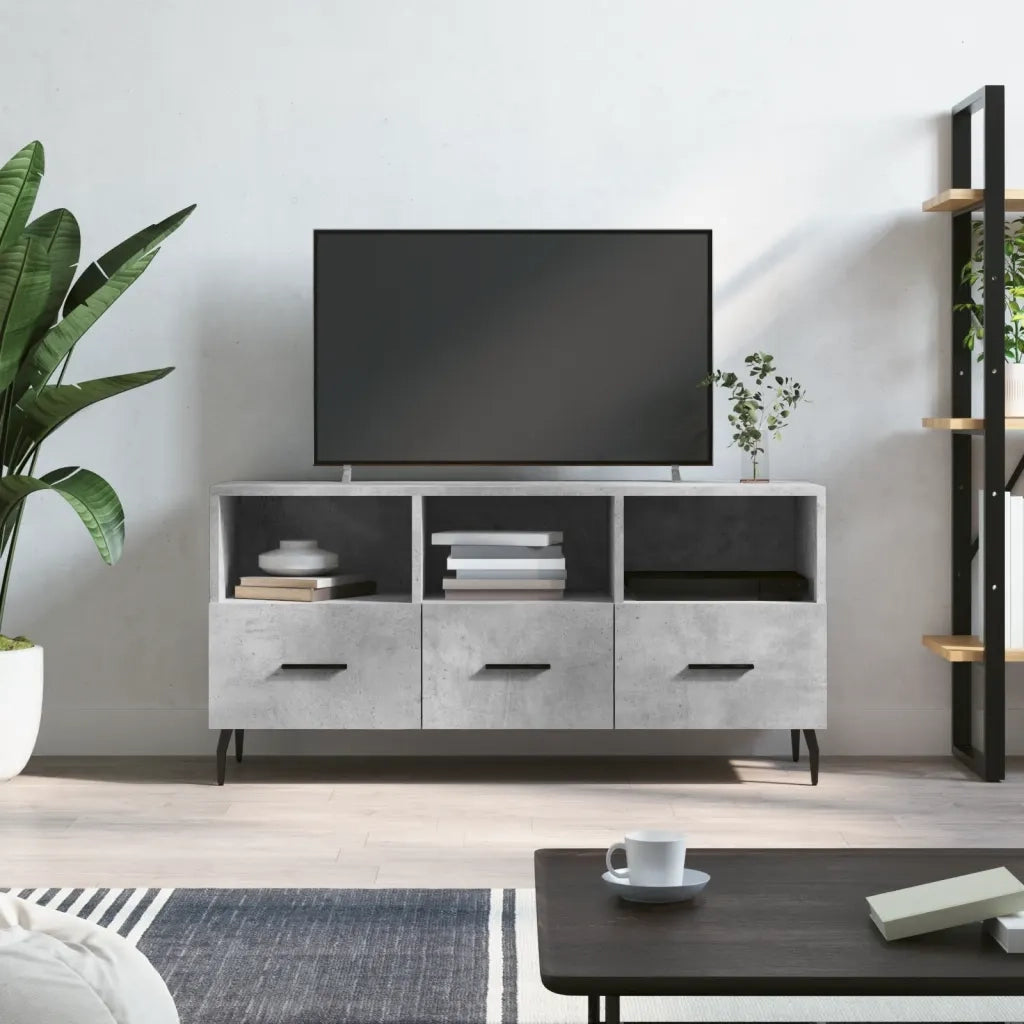 Mobile Porta TV-Mobile per TV-Credenza TV Grigio Cemento 102x36x50 cm Legno Multistrato 283816