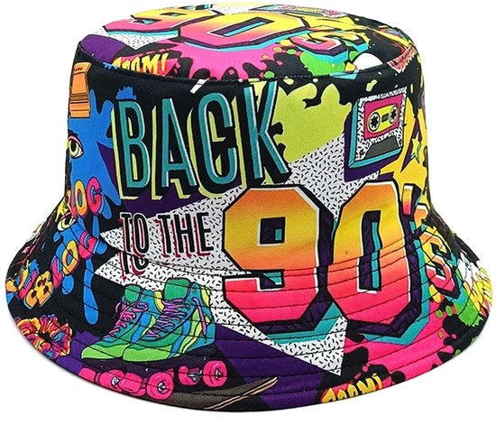 Cappello da Pesca Universale - Disegno Retro Anni '80/'90 - Modello a Pelle di Bovino - Materiale Polyester - Altezza della Cintura 55-58 cm