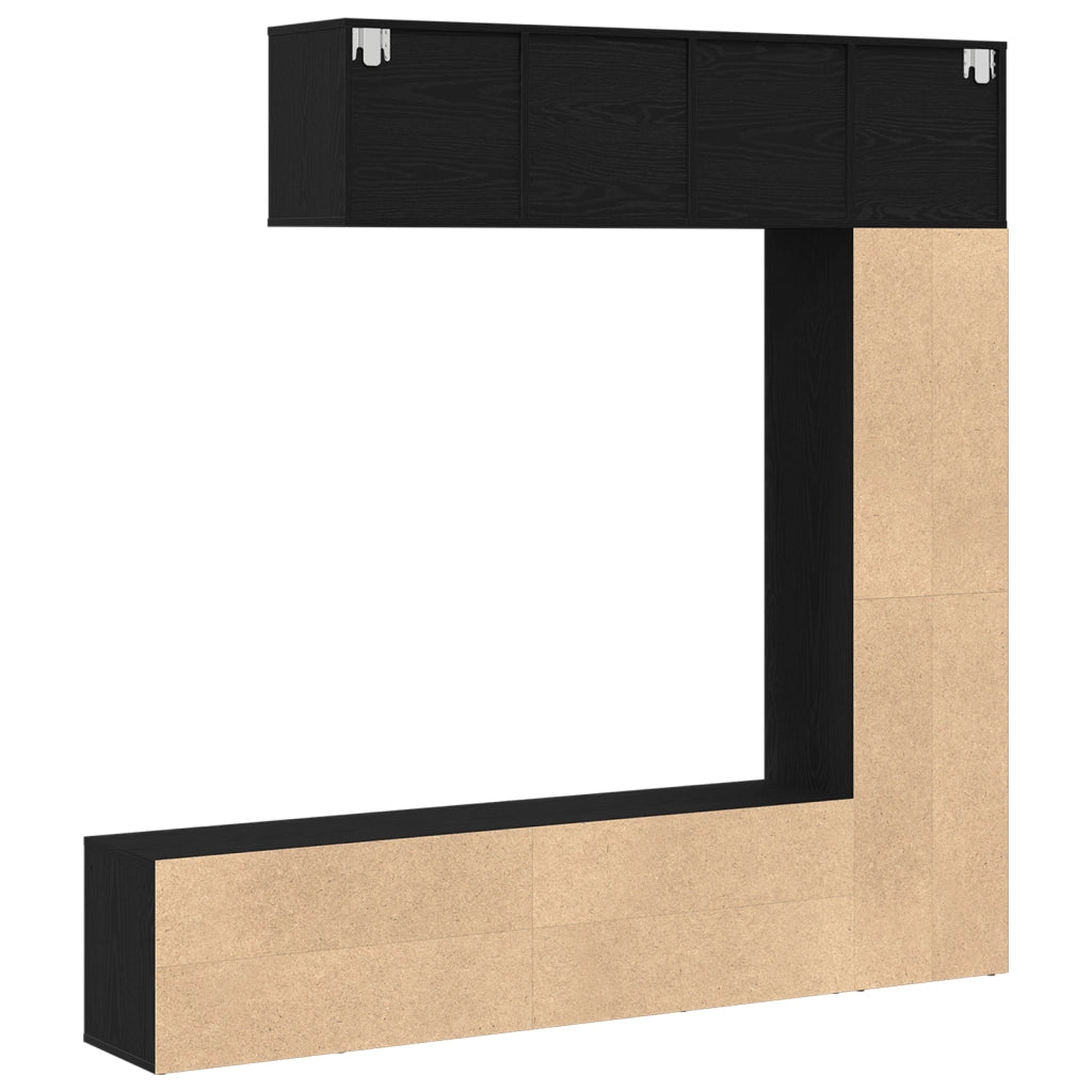 Librerie 3 pz Nero Rovere 36x30x143 cm Legno ingegnerizzato