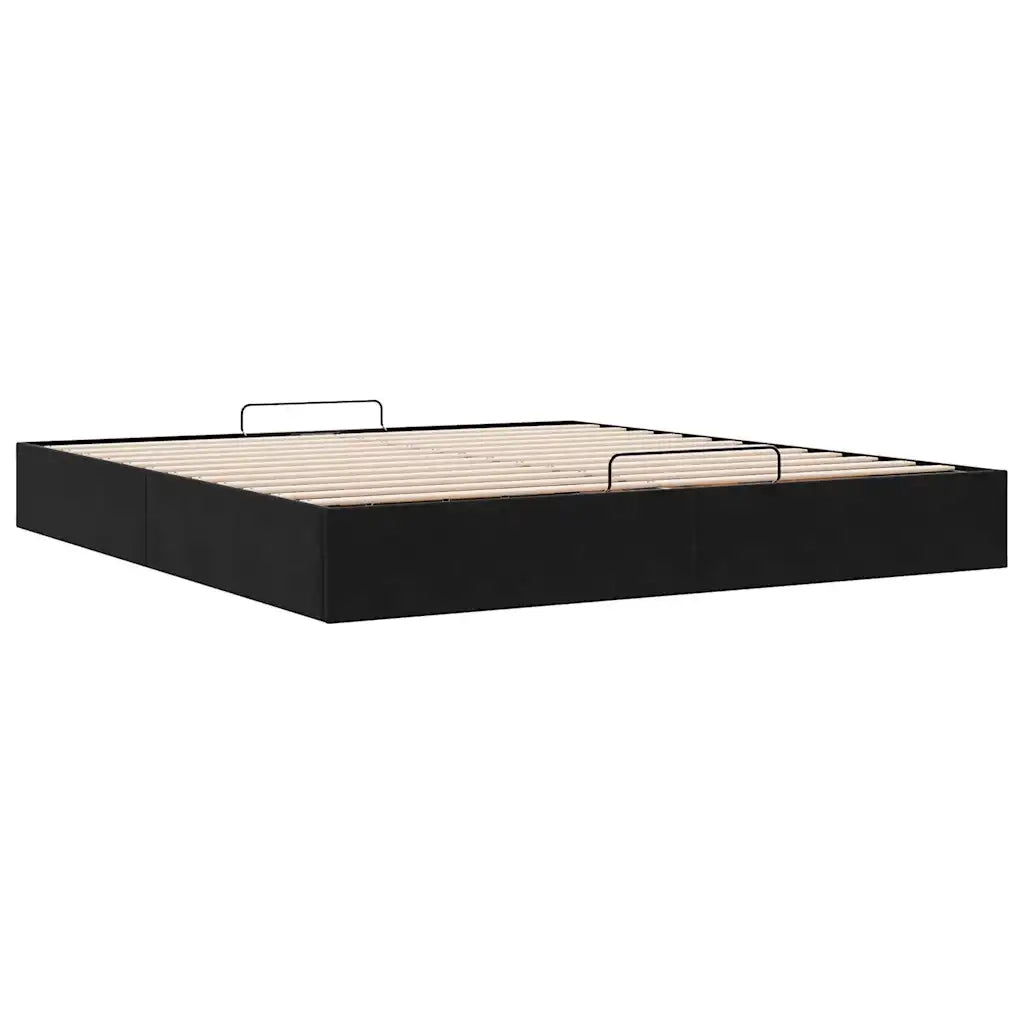 Struttura Letto Pouf senza Materasso Nero 180x200 cm in Velluto 3310981