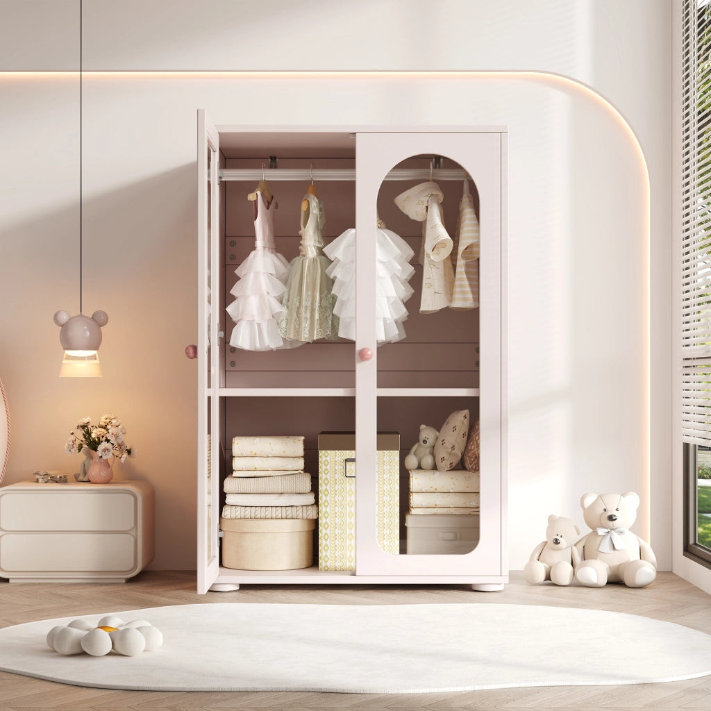 Armadio con Ante ¨C Minimal ¨C Rosa, 80x50x120 cm