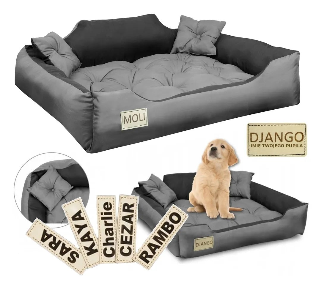 AIO FACTORY Cuccia per cani 55x45 cm personalizzata in microfibra impermeabile grigia