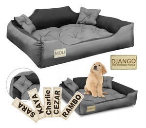 AIO FACTORY Cuccia per cani 55x45 cm personalizzata in microfibra impermeabile grigia