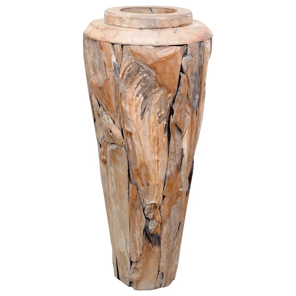 Vaso Decorativo 40x100 cm in Legno Massello di Teak cod mxl 67462