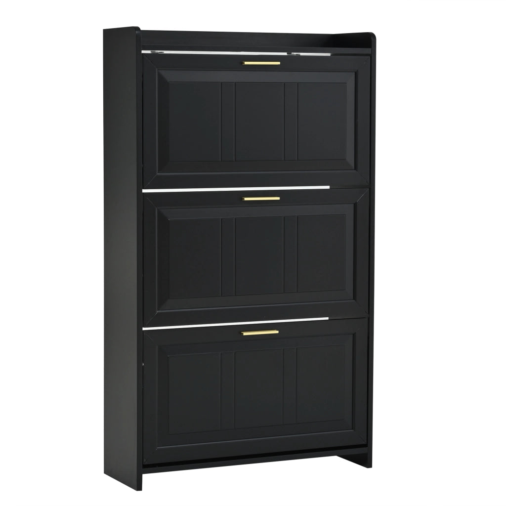 Scarpiera Alta con 6 Ripiani ¨C Xylo ¨C Nero, MDF e Truciolato, 70x24x120 cm