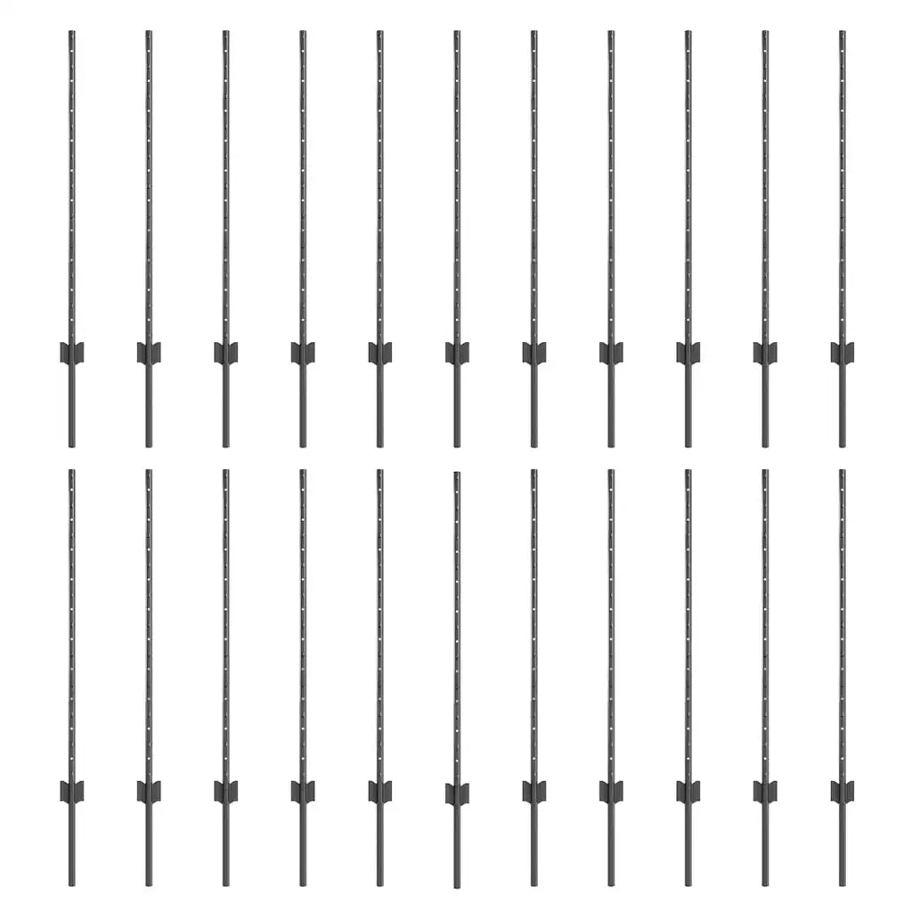 Palo della recinzione 22 pcs Grigio 140 cm Acciaio 3335936