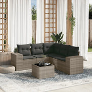 Set Divano da Giardino 6 pz con Cuscini Grigio in Polyrattancod mxl 112445