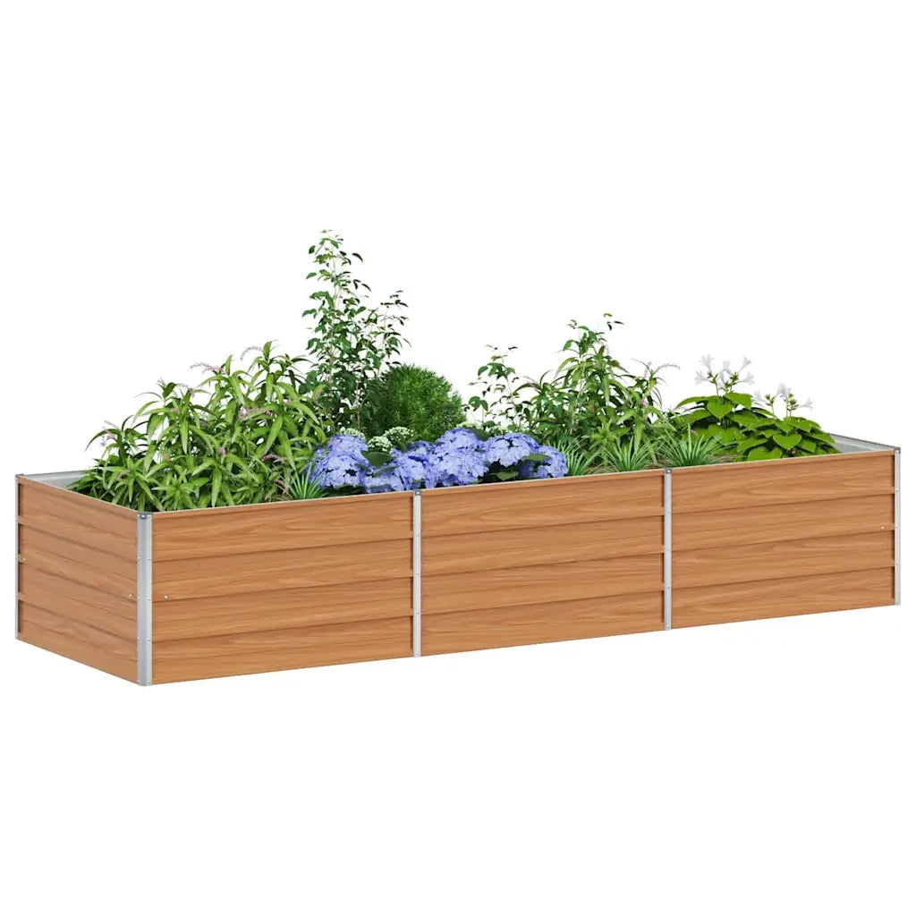 Fioriere | Cassetta per fiori | Letto rialzato da giardino Marrone Chiaro 240 x 80 x 45 cm