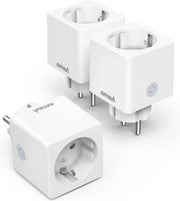 Stopcontatto WLAN avanzato 3-pack mini presa - Wi-Fi senza hub - controllo vocale e app - illuminazione di Natale decorazione ventilatore - 3680W 16A - bianco