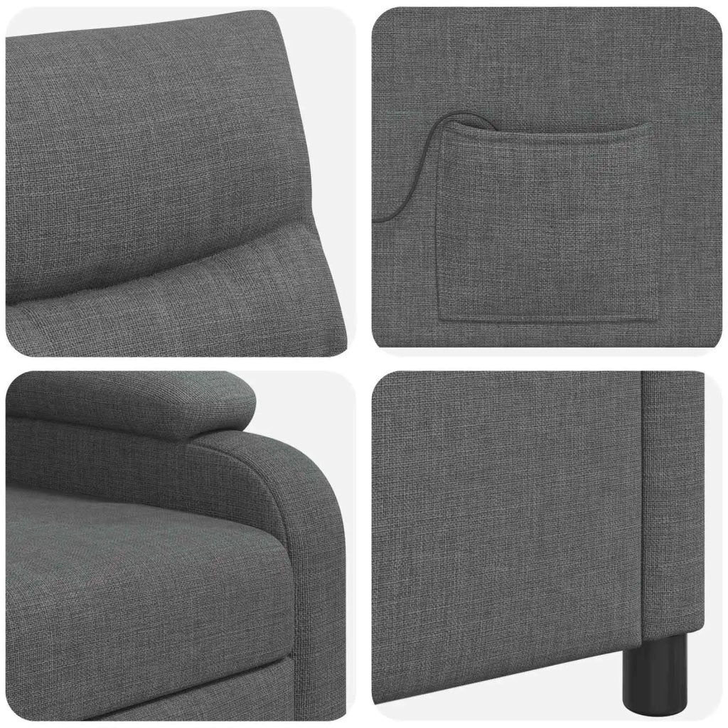 Divano Sedia-Poltrona Massaggiante Grigio Scuro Tessuto 238877