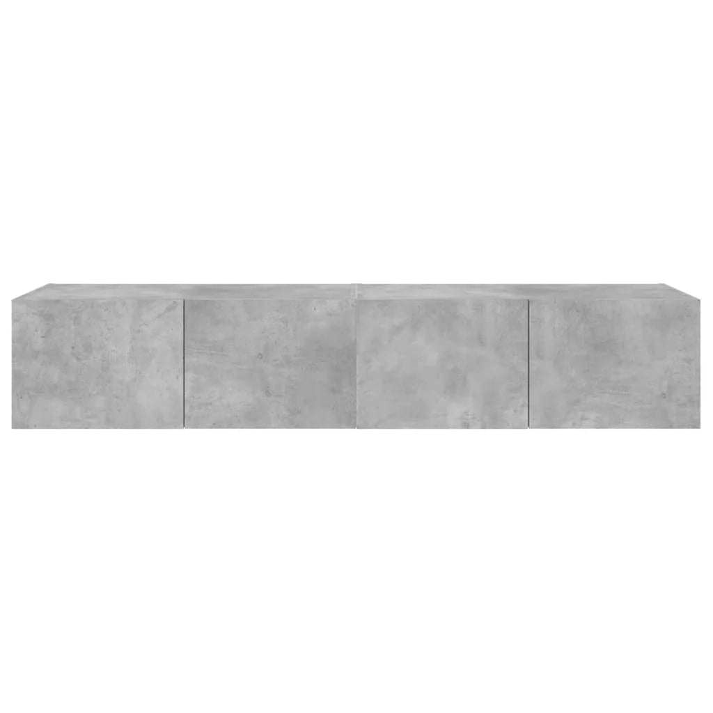 Mobile TV multimediale da parete mensola TV credenza mobile TV sala da pranzo soggiorno camera da letto e luci LED 2 pezzi 80 x 35 x 31 cm grigio 02_0029135
