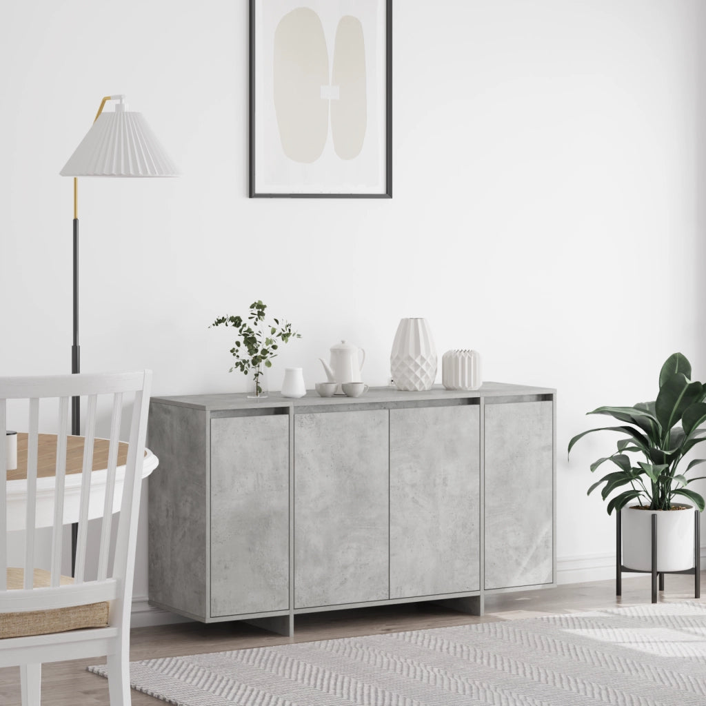 Credenza Grigia in Cemento Grigio cemento Legno ingegnerizzato