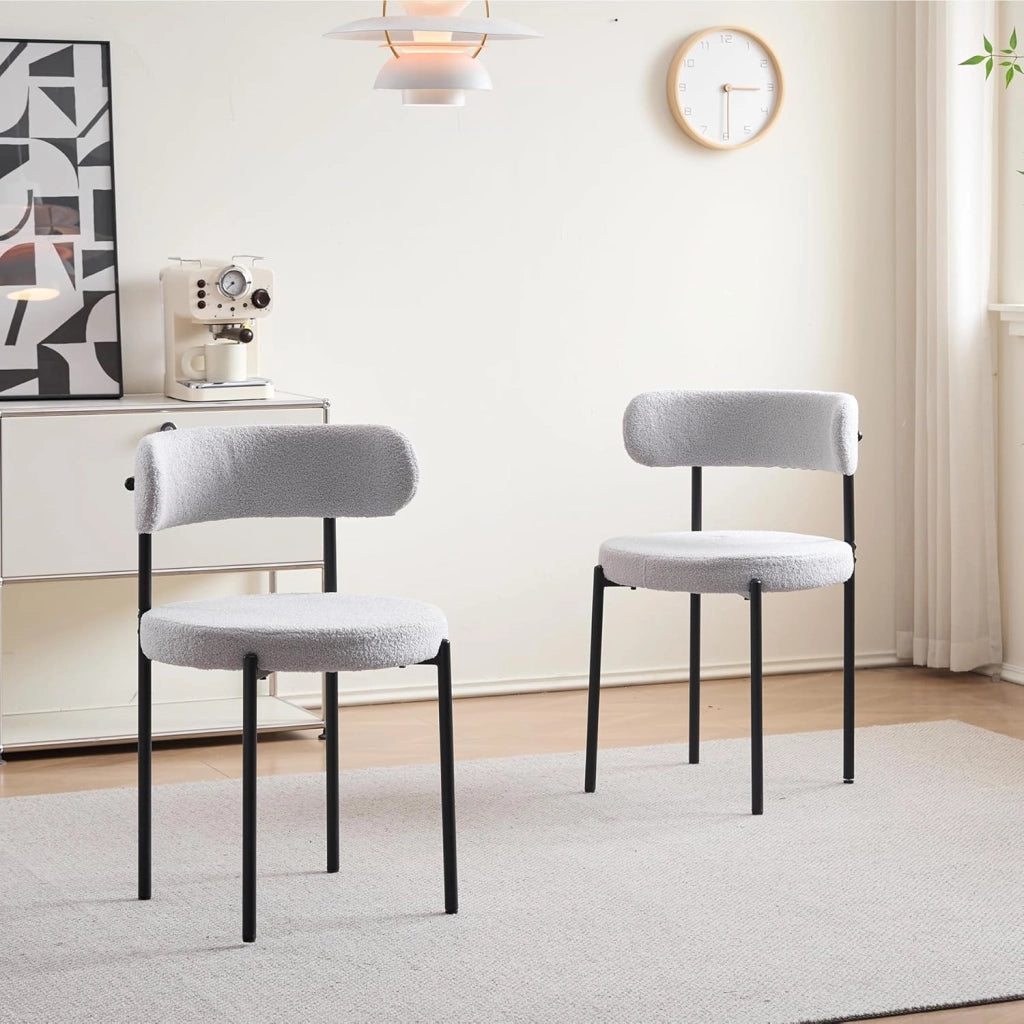 GrandCA HOME Set Tavolo e Sedie, Tavolo Rotondo da 100 cm + 4 Sedie Imbottite, Adatto per 4-6 Persone, (Marrone Chiaro e Grigio Chiaro)
