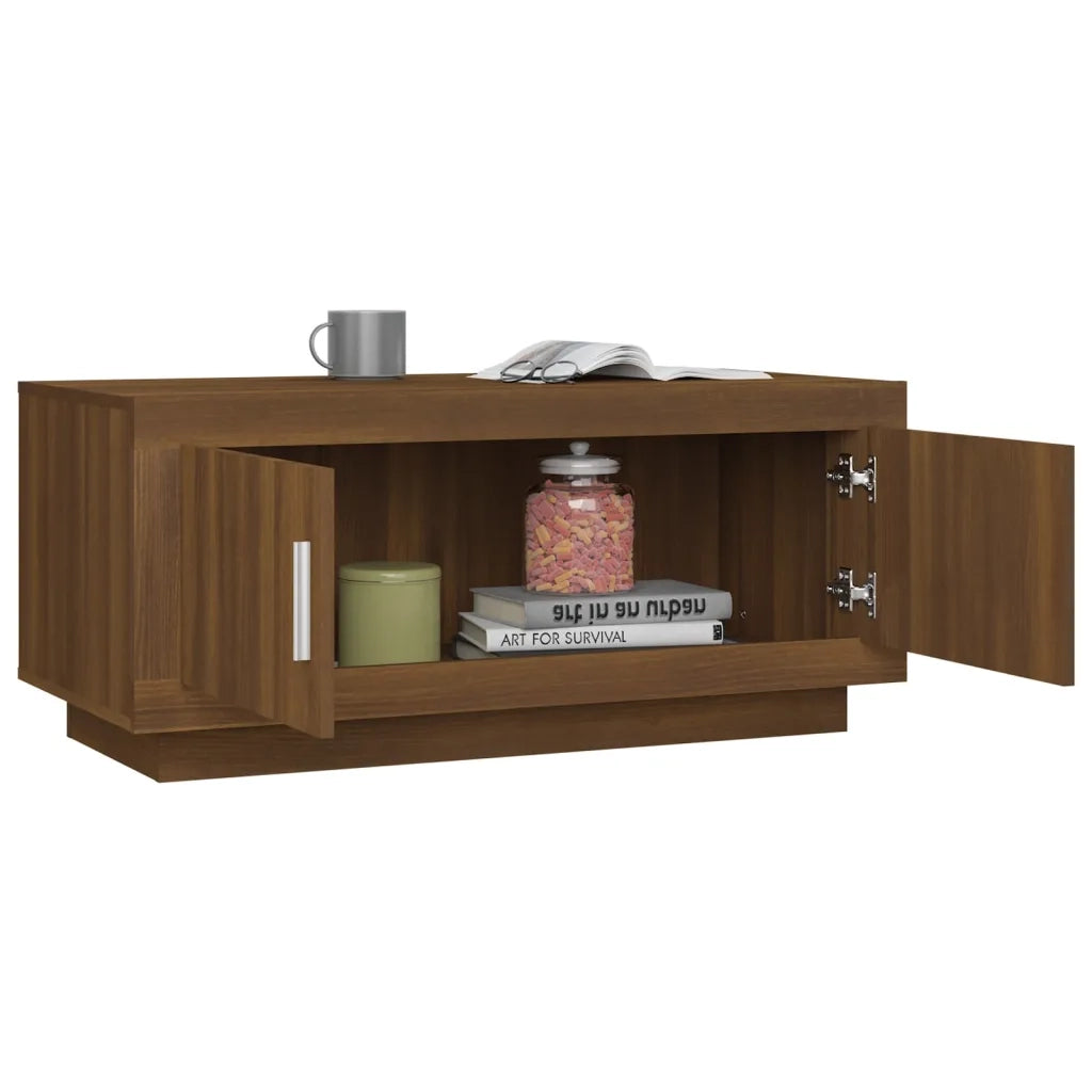 Tavolino Salotto Rovere Marrone 102x50x45 cm Legno Multistrato 817233