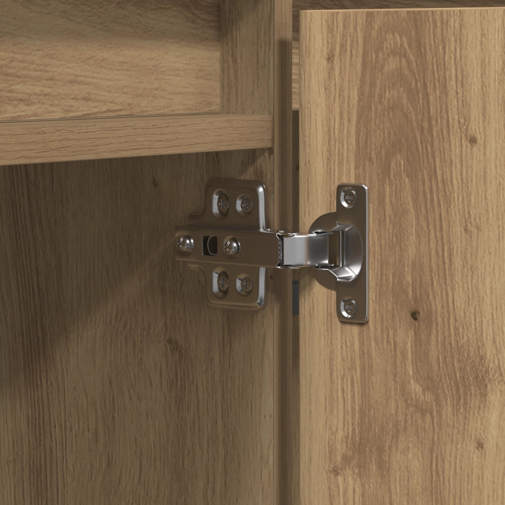 Mobile TV con LED Rovere Artigianale 180x38x49 cm Legno ingegnerizzato