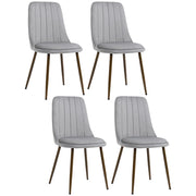 Set 4 Sedie Imbottite 47x55x86 cm in Poliestere e Acciaio Grigio
