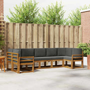 Set di divani da esterno con cuscino 7 pcs Naturale e Antracite