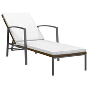 Lettino Prendisole | Sdraio da giardino | Lettino da sole da Giardino con Cuscino Polyrattan Marrone