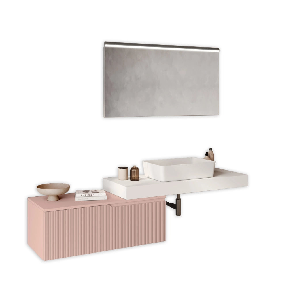 Composizione 4 pezzi VENERE bianco/rosa cipria