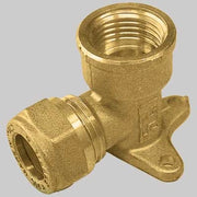 RACCORDO CURVO FEMMINA CON FLANGIA CON OGIVA OTTONE  14 x 1/2     TIEMME