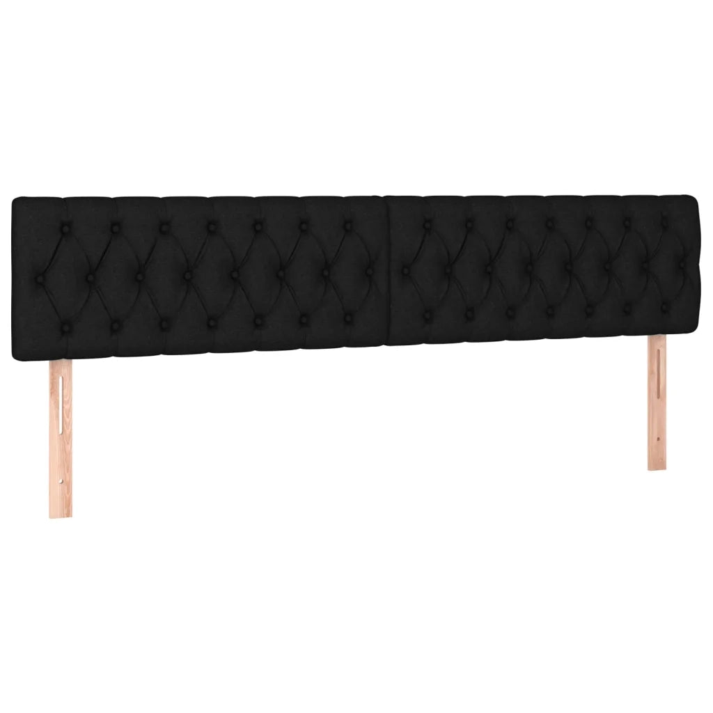 Testiera Nera 200x7x78/88 cm in Tessuto 346384