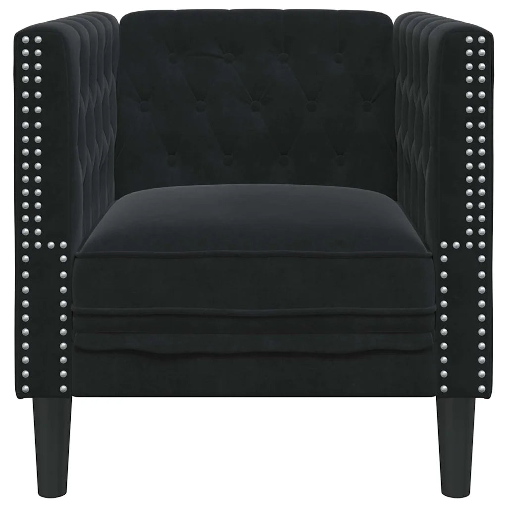 Divano Nero 74,5 x 71 x 70,5 cm Velluto 42013018