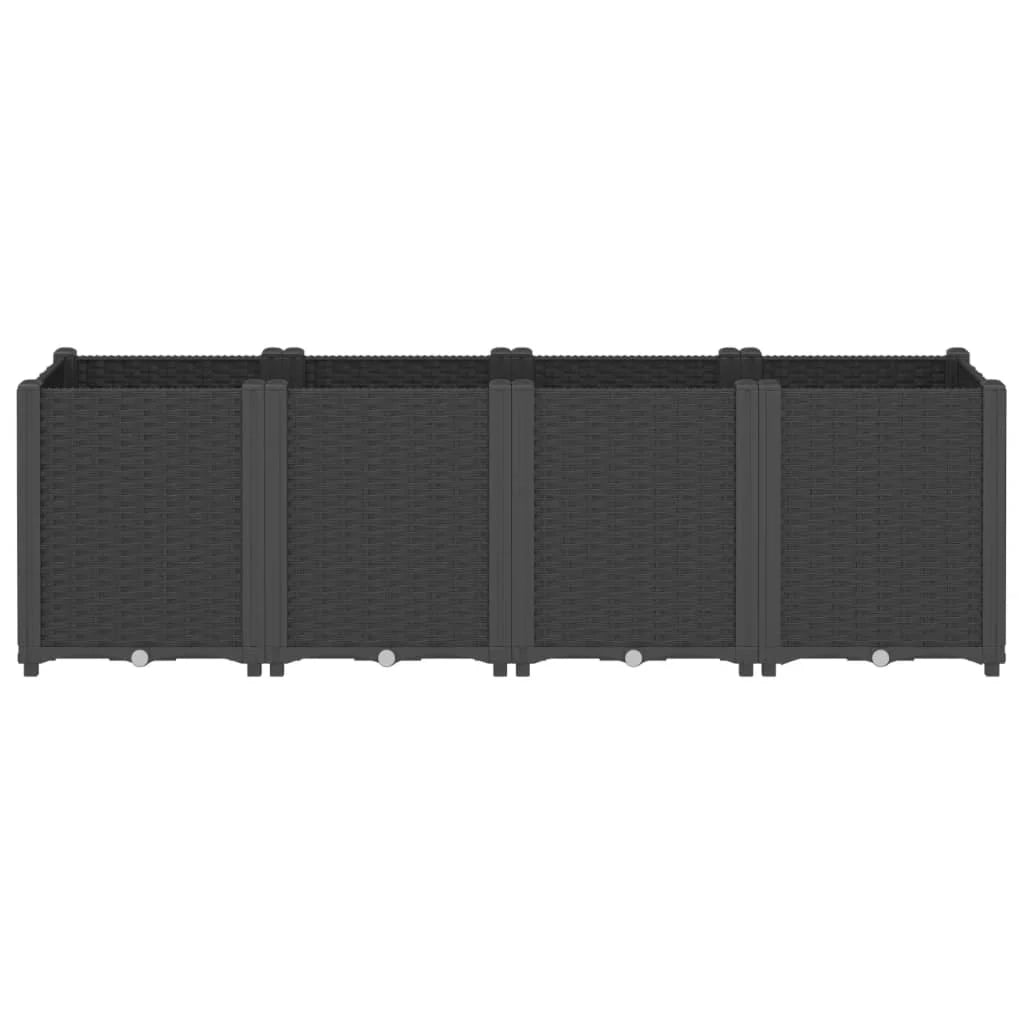 Fioriera rialzata per piante fiori terrazza giardino 160 x 40 x 53 cm polipropilene nero 02_0037462