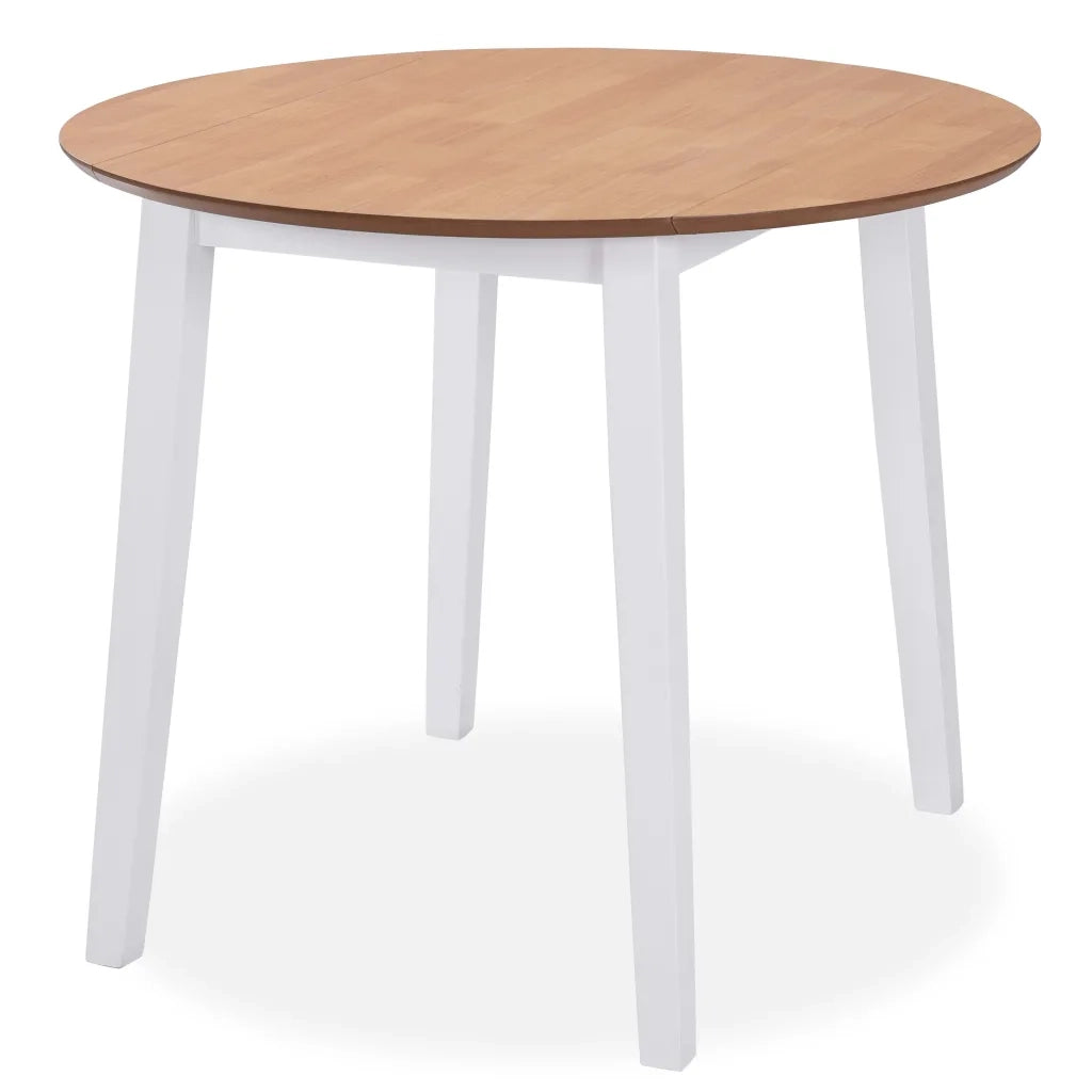 Set da Pranzo 3 pz in MDF e Legno di Hevea Bianco 274942