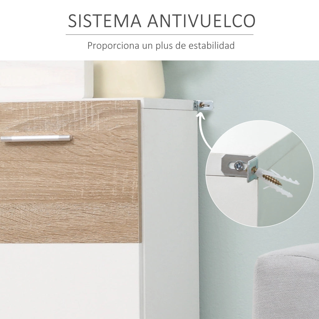 Armadio da bagno con 2 ante e ripiani regolabili ¨C zephmum ¨C 60x30x85 cm bianco