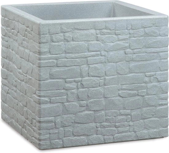 Pannello quadrato per giardino 30 contenitori in Stony Grey - Realizzato con plastica riciclata per esterni