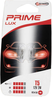 Coppia di lampadine auto alogene in vetro T5 12V 2W W2X4.6d