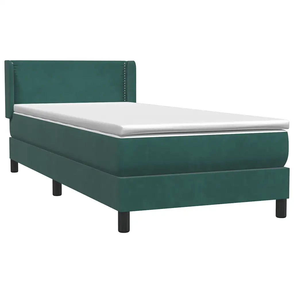Giroletto a Molle con Materasso Verde Scuro 80x220 cm Velluto 3318054