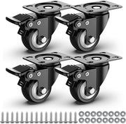 Ruote da tavolo da 50 mm con freno di sicurezza, set da 4 ruote pesanti con freni, ruote da tavolo con un carico massimo di 250 kg