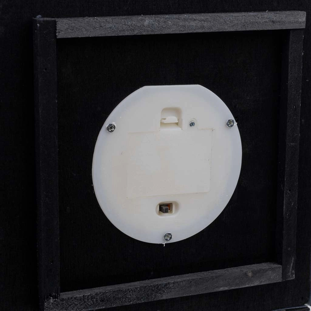 Lanterna in plastica e legno con candela a batteria D19,5x31,5/46h cm