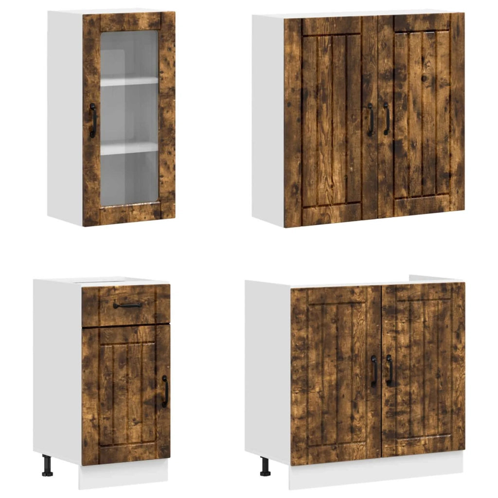 Unità Cucina LUCCA 8 pcs Rovere Fumo Legno ingegnerizzato 3438396