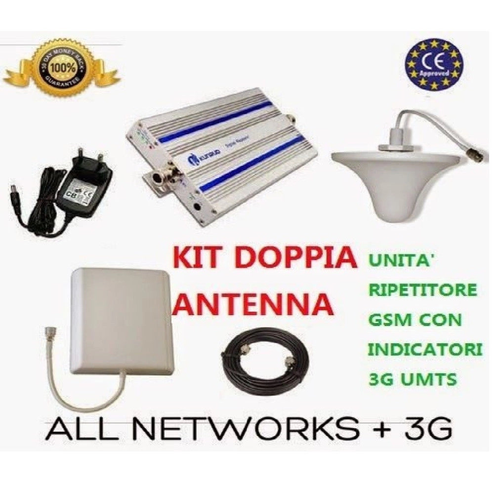 Trade Shop - Kit Amplificatore Gsm Ripetitore 3g Umts Doppia Antenna Cellulari Smartphone -