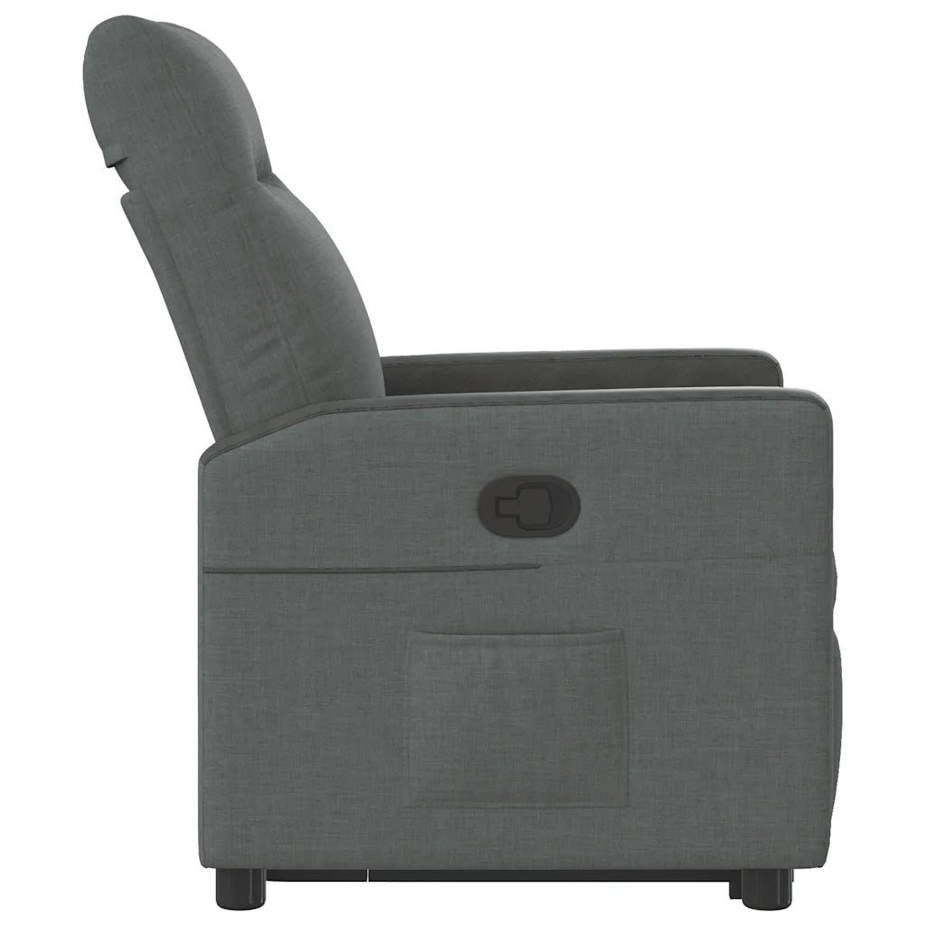 Poltrona | Sedia Relax Alzapersona Reclinabile Grigio Scuro in Tessuto