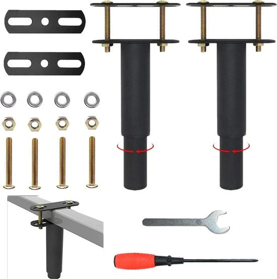 Sosteggi a staffe regolabili - Sostegni in metallo per mobili - Altezza 18-33cm - 800 kg sostenibile - Adatto per armadio, divano, letto