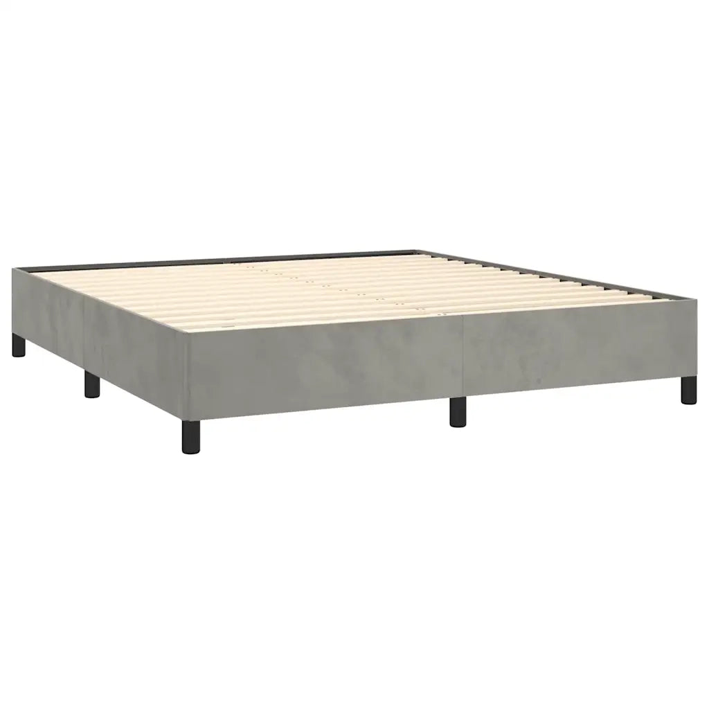 Struttura letto senza Materasso Grigio Chiaro California King Velluto 347363