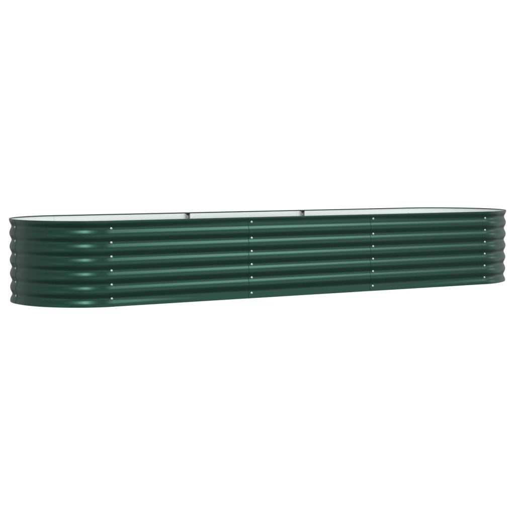 Letto da Giardino Rialzato Verde 320x80x44 cm in Acciaio Galvanizzato