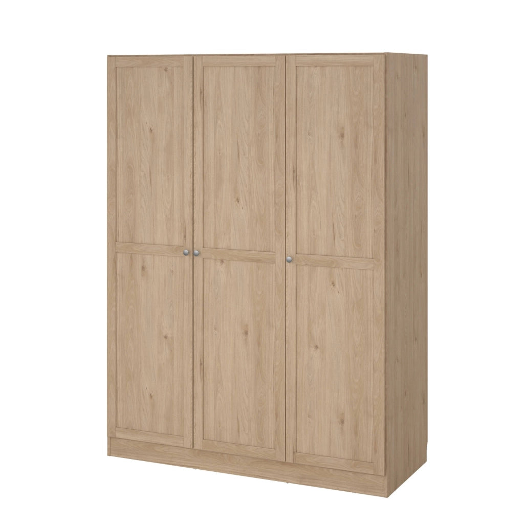 Guardaroba 3 ante Gener, Mobile camera da letto, Cabina armadio portabiti, Armadio appendiabiti, 147x62 h200 cm, Rovere