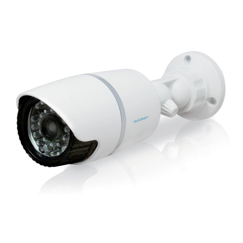 Avidsen 123043 Telecamera Finta Bullet per Interno ed Esterno LED Lampeggiante Snodo Regolabile 180° colore Bianco