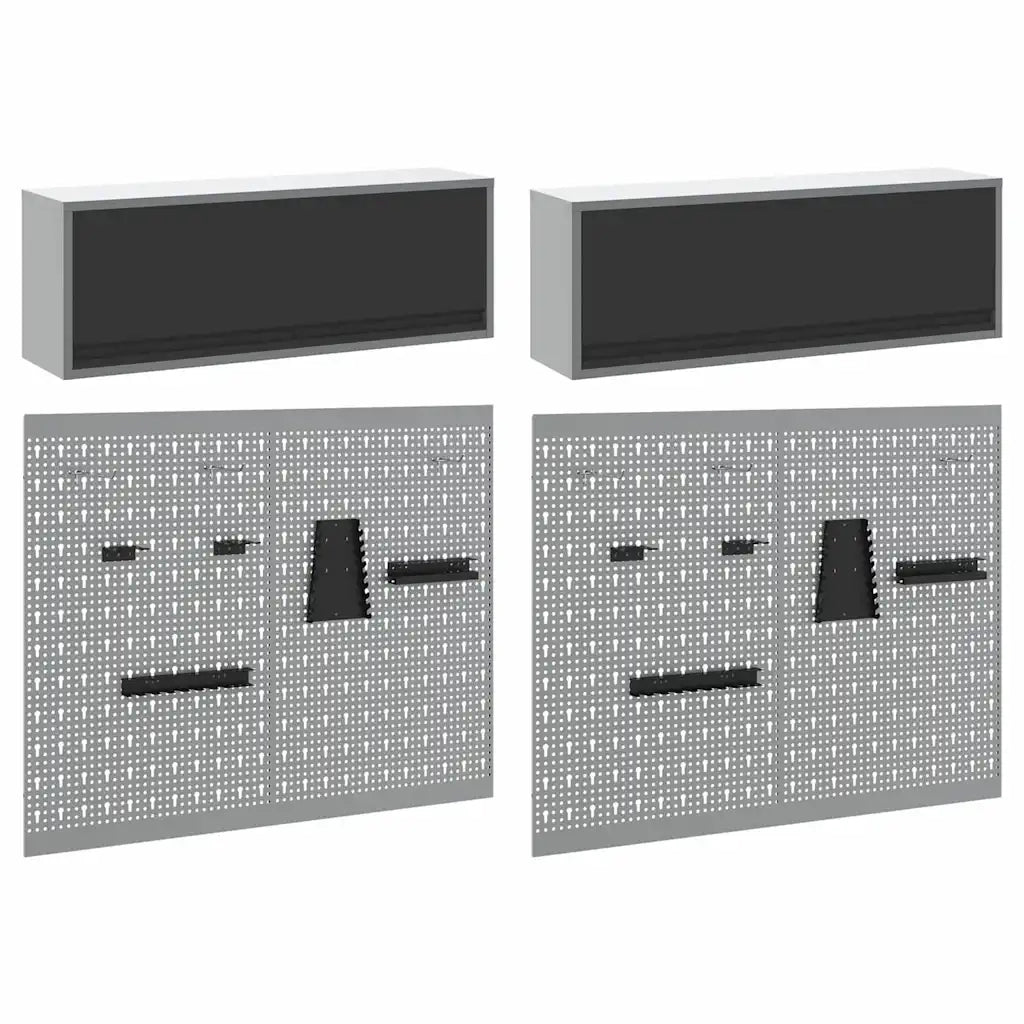 Set di armadi per attrezzi con lo scaffale 6 pz Nero CFW1799032