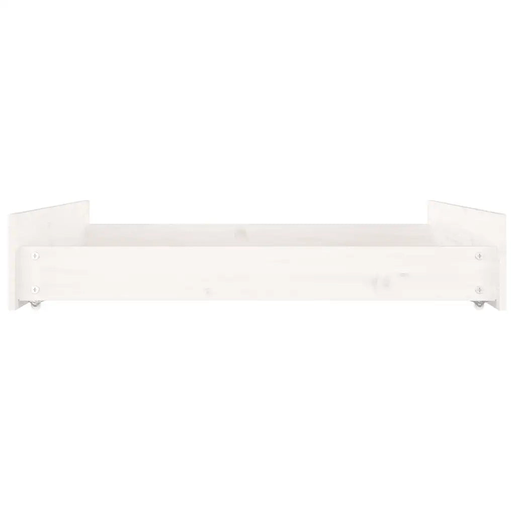 Cassettoni da Letto 2 pz Bianchi in Legno Massello di Pino 814990