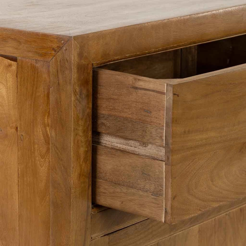 Credenza in legno marrone con 2 ante e 2 cassetti, 120x40x88h cm