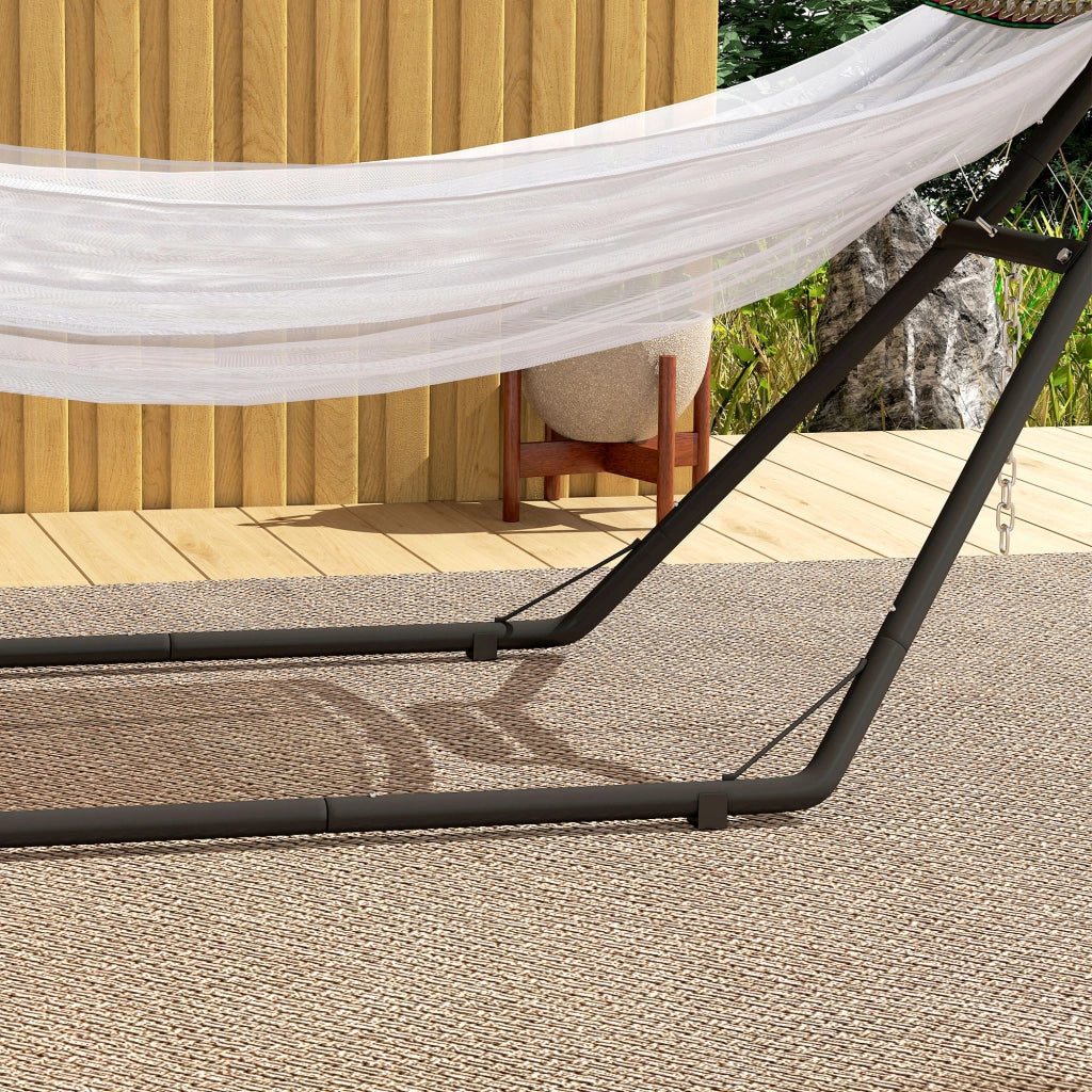 Supporto per Amaca 278x97x112 cm Regolabile e Antiscivolo con Ganci a S in Acciaio Nero