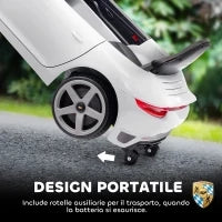 Macchina per Bambini 3-5 Anni con Licenza Ufficiale RUF GT, Telecomando, Cintura di Sicurezza e Musica, Bianco