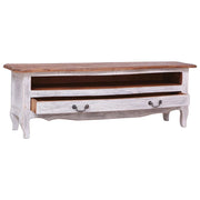 Mobile Porta TV 120x30x40 cm Bianco in Legno Massello di Mogano 283902