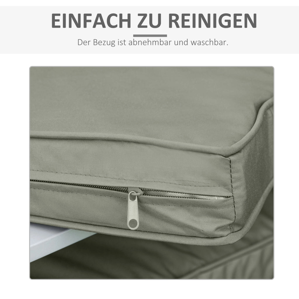Set di 2 Cuscini per Sedie e Pallet 56 x 52 cm Spessore 7 cm in Poliestere con Zip Sfoderabili e Lavabili Grigio Scuro