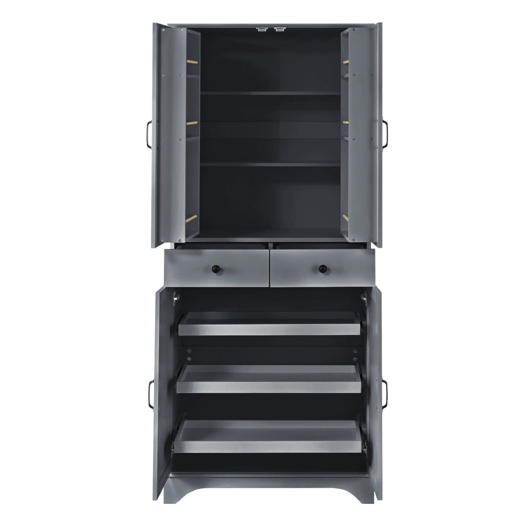 Libreria con Cassetti e Ripiani Regolabili ¨C MINIMAL ¨C Grigio, Soggiorno e Cucina